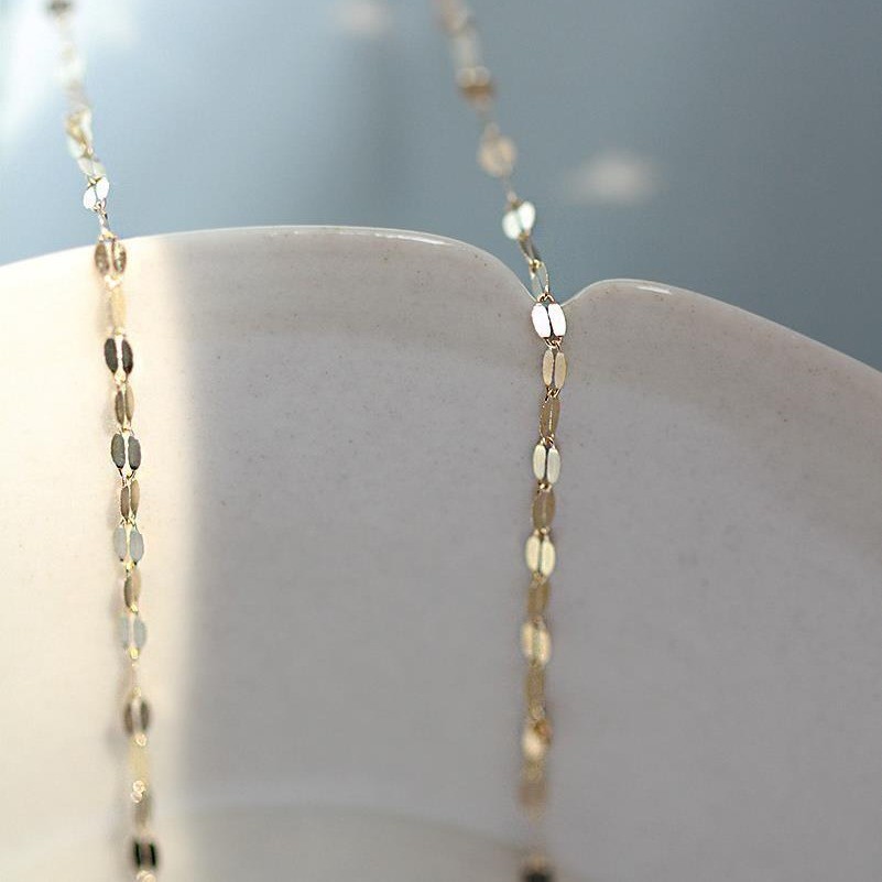14K gold lip chain necklace
