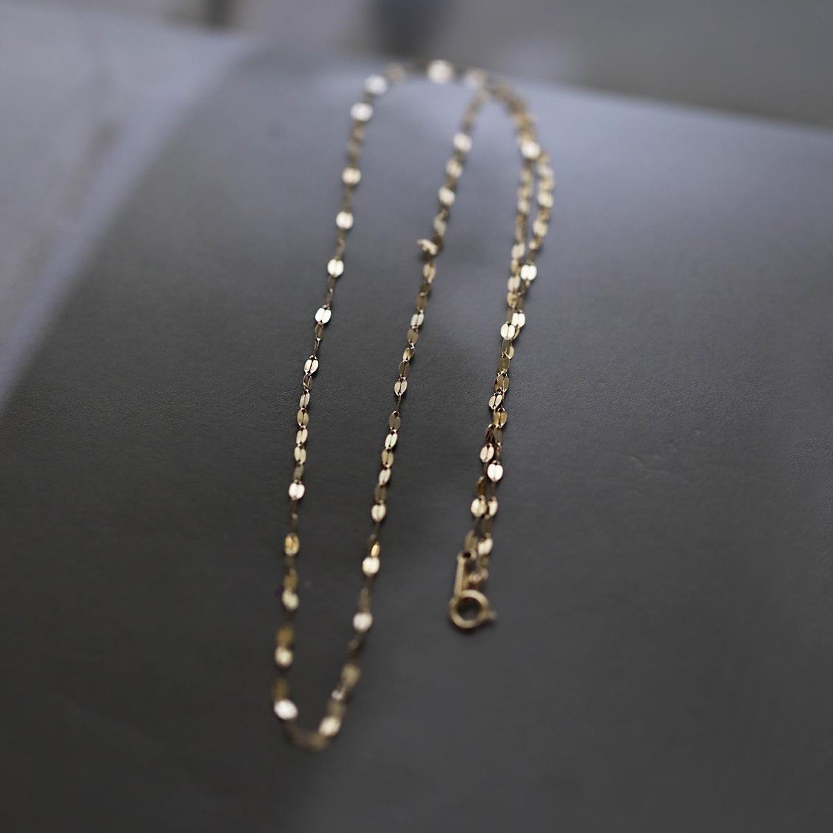 14K gold lip chain necklace