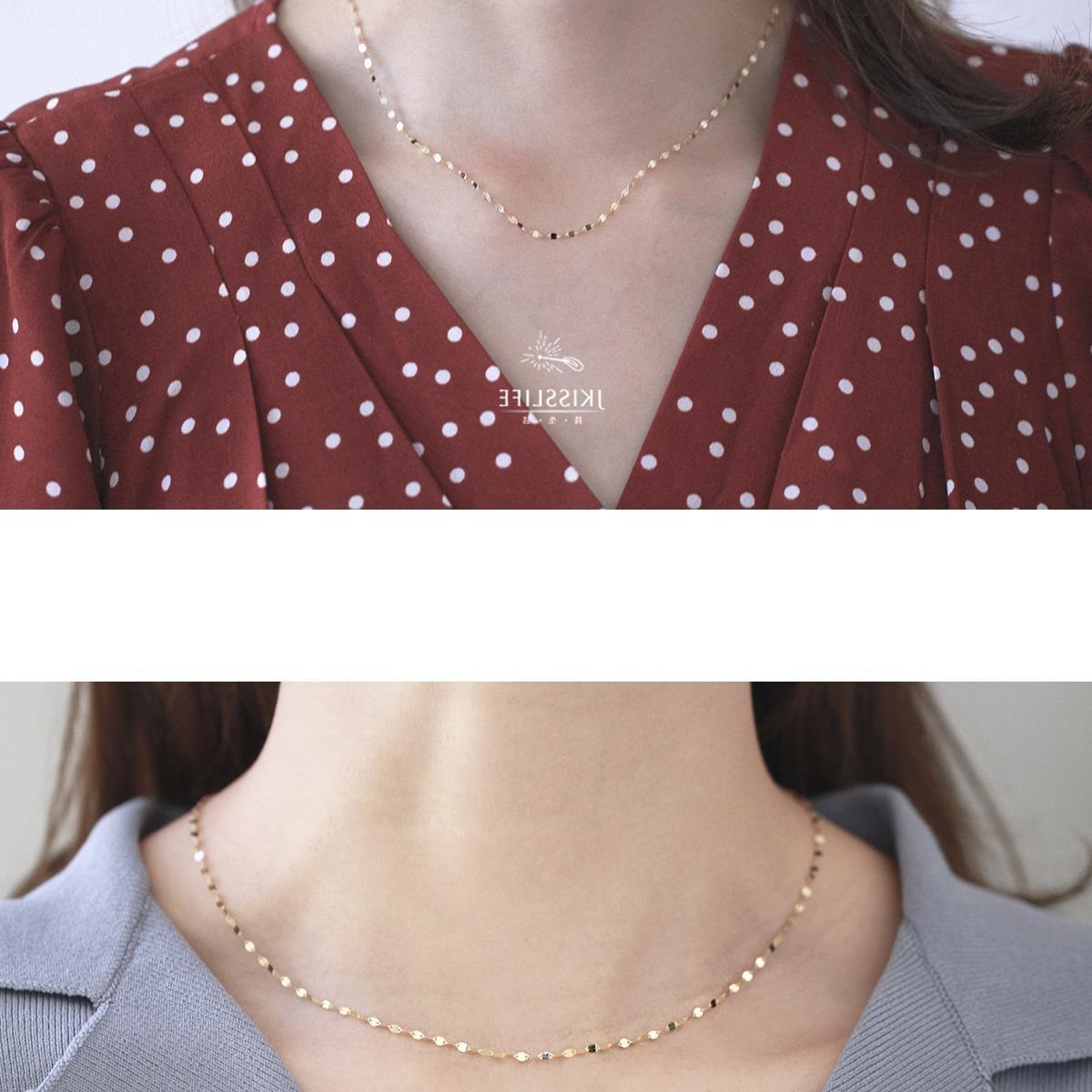 14K gold lip chain necklace
