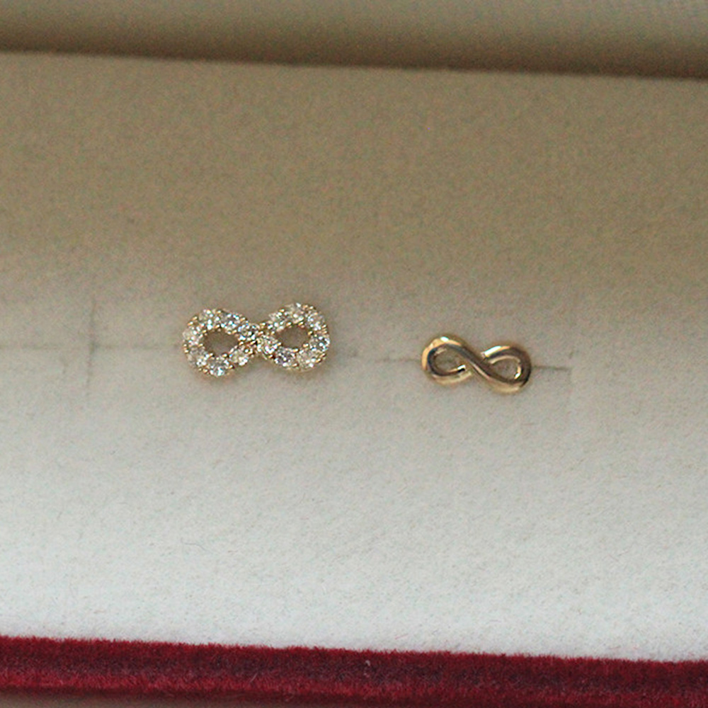 14K gold Infinite Love eternal 8-shaped stud earrings