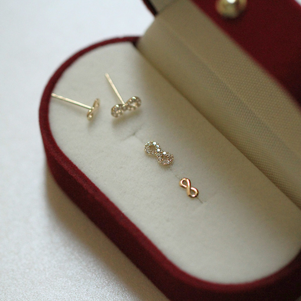 14K gold Infinite Love eternal 8-shaped stud earrings