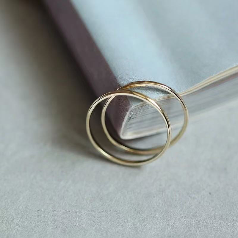 9K gold plain gold ring