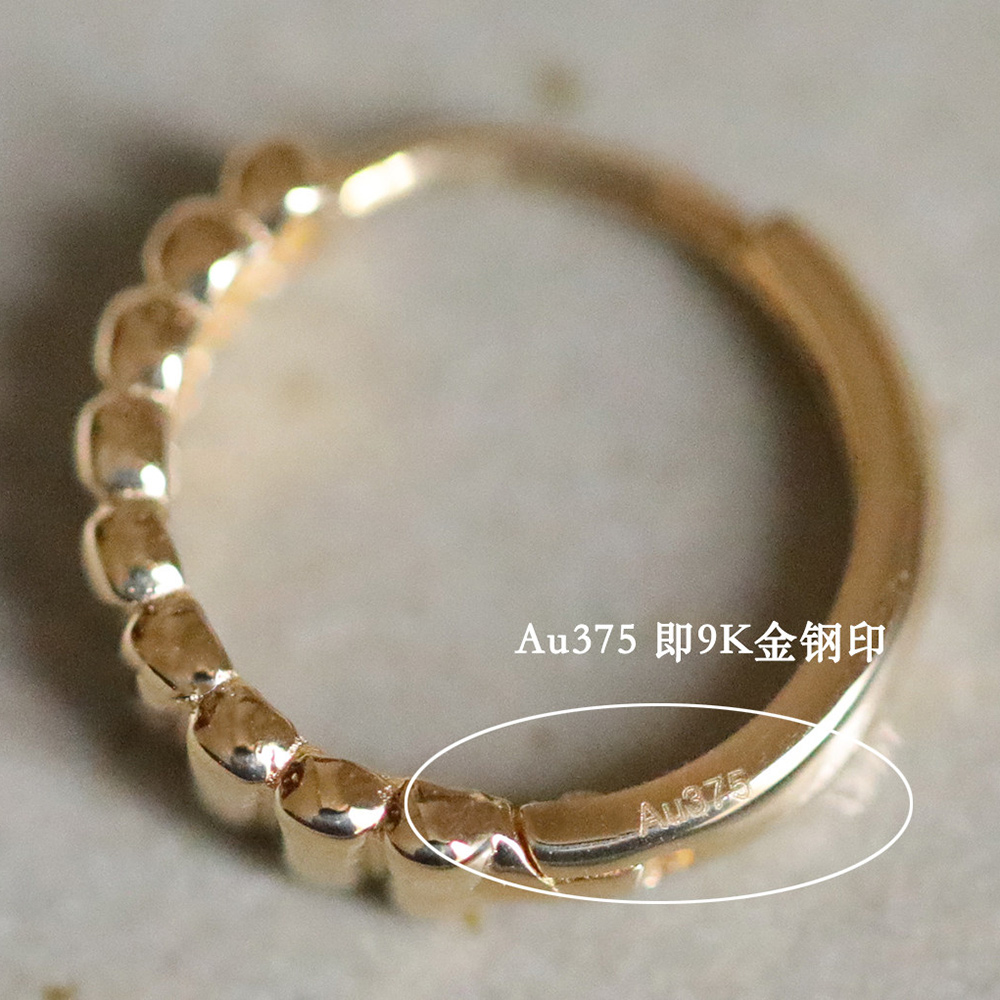 9K gold horizontal stripe ear hoop