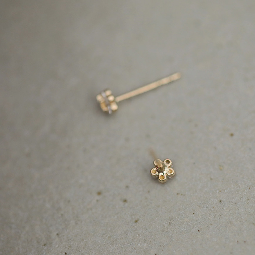 9K gold double-layer star-shaped stud earrings
