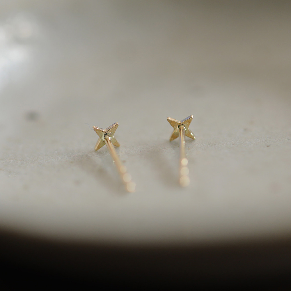 9K Gold Mini Star Sparkle Earrings