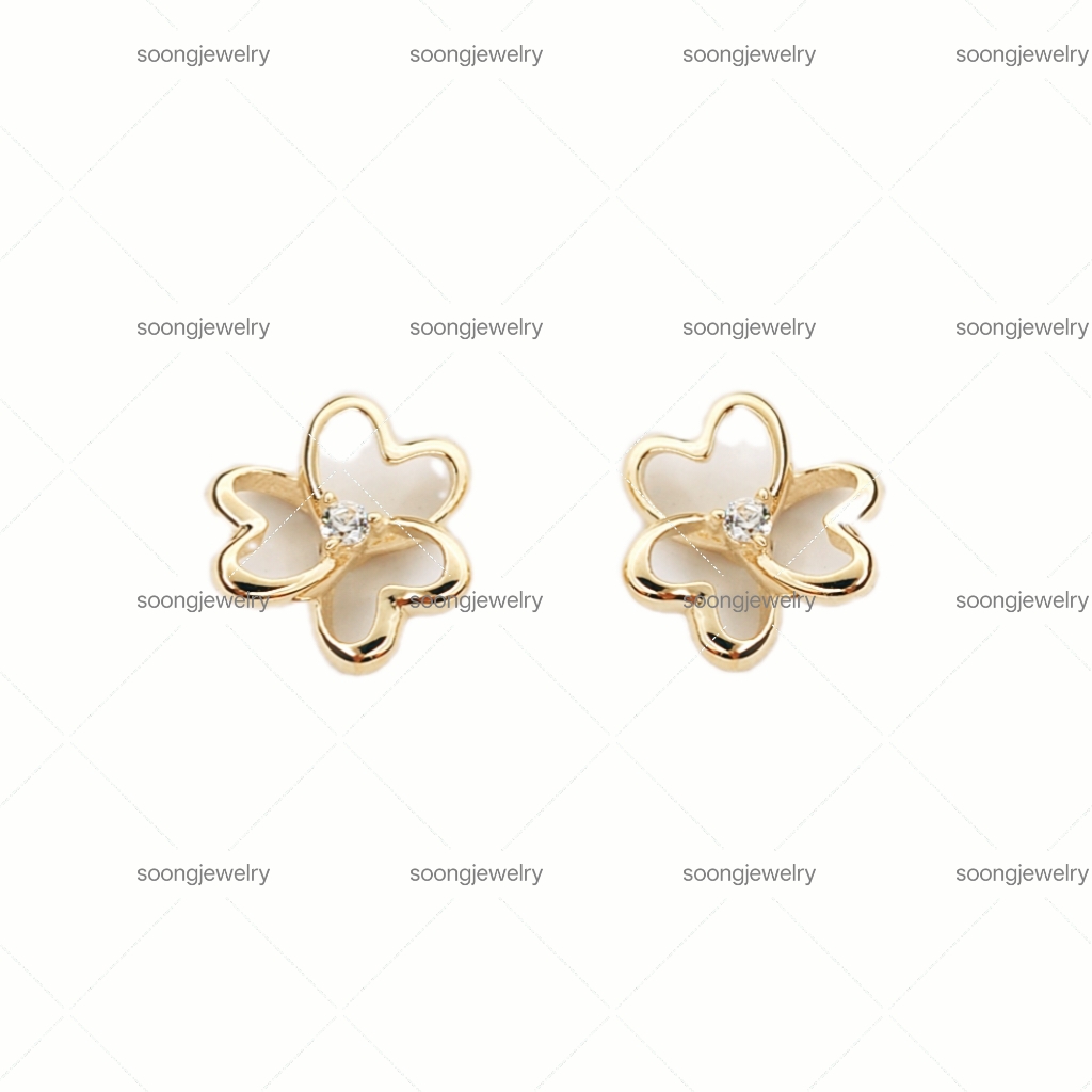 Triflora Fourleaf Clover Series Earrings - Customizable