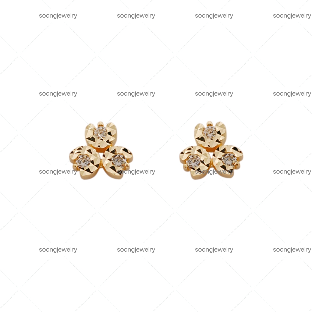 Triflora Fourleaf Clover Series Earrings - Customizable