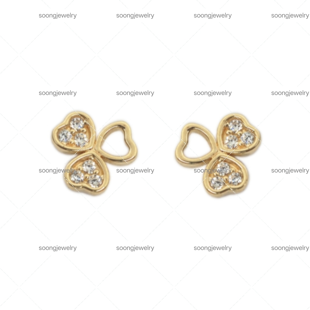 Triflora Fourleaf Clover Series Earrings - Customizable