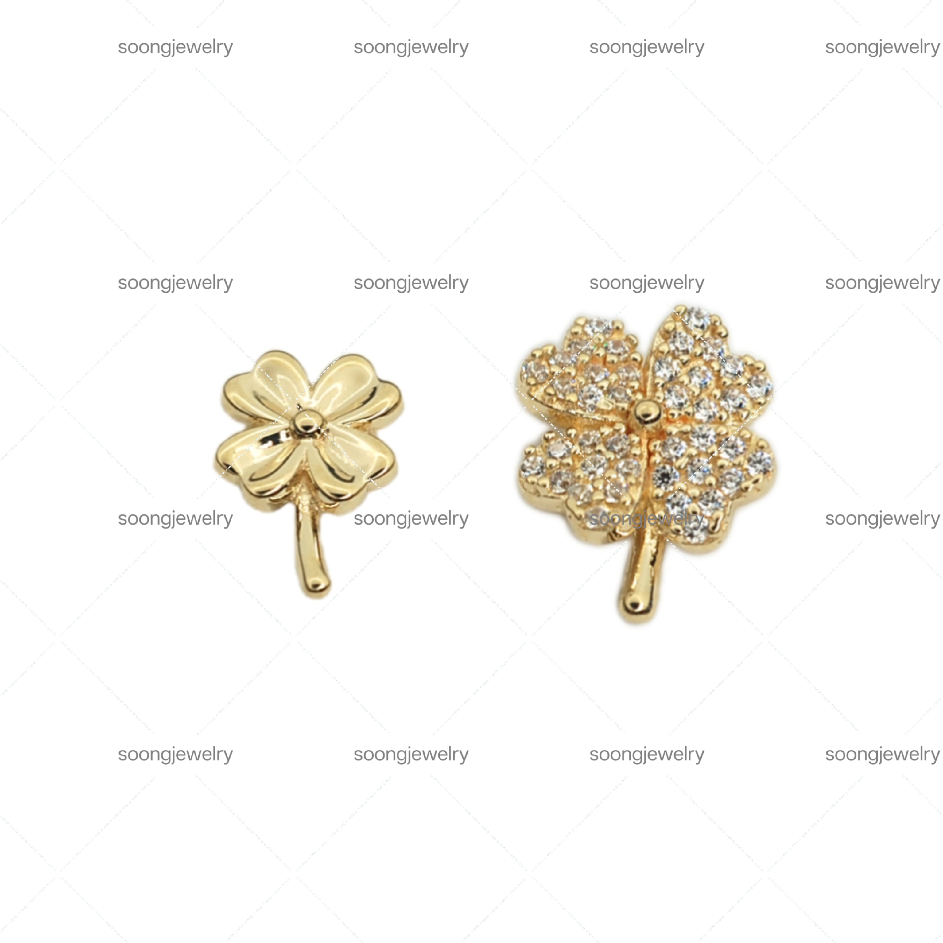 Triflora Fourleaf Clover Series Earrings - Customizable