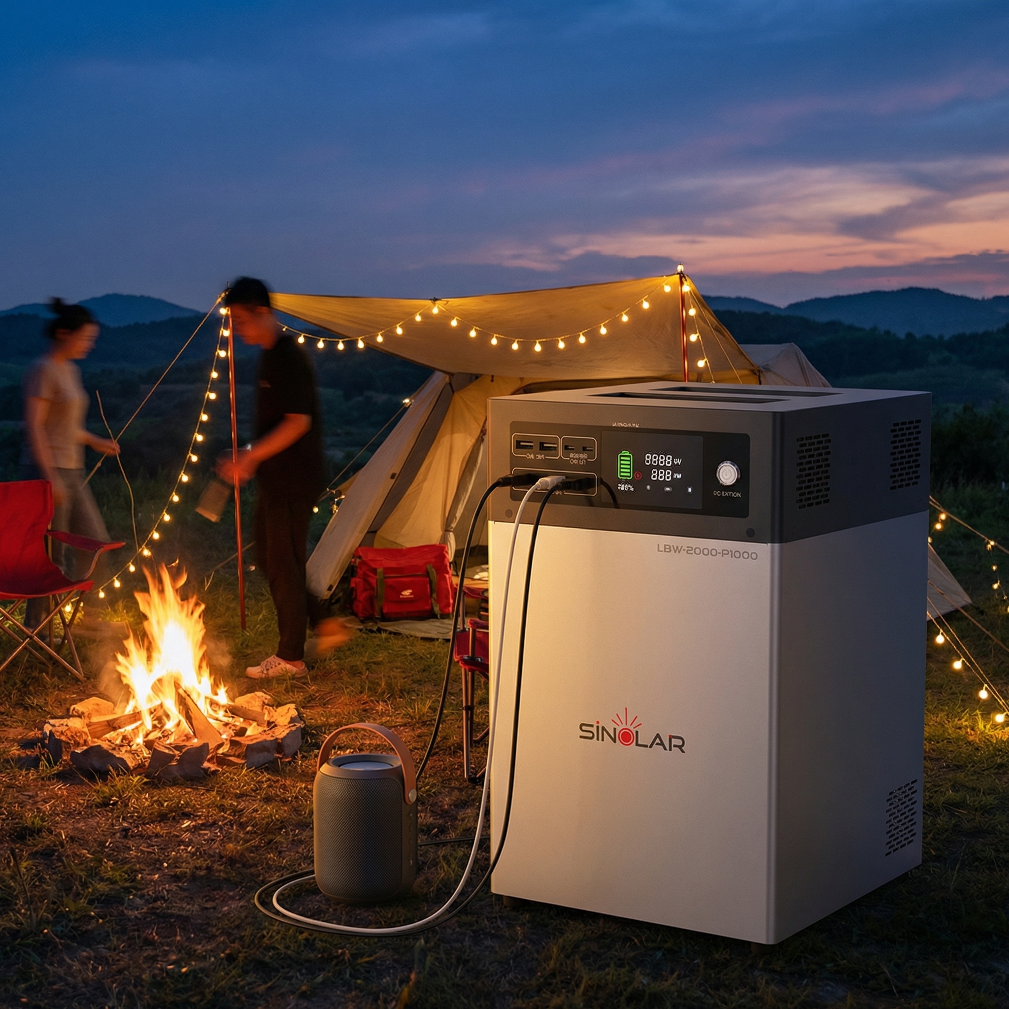 Sinolar 2000 Solar Generator All in One with 1000W Inverter, 2000Wh Lithium Battery  for Home Backup & Outdoor 2 Years warranty