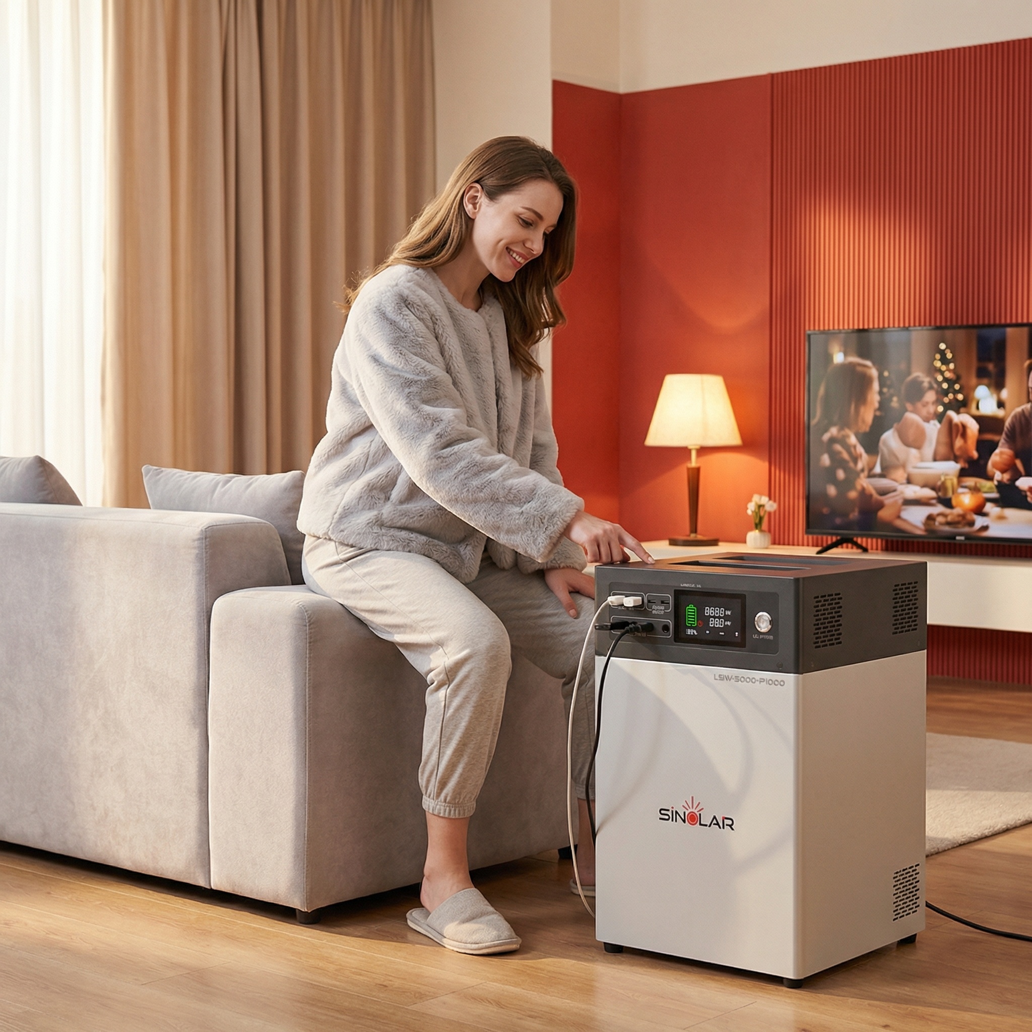 Sinolar 2000 Solar Generator All in One with 1000W Inverter, 2000Wh Lithium Battery  for Home Backup & Outdoor 2 Years warranty