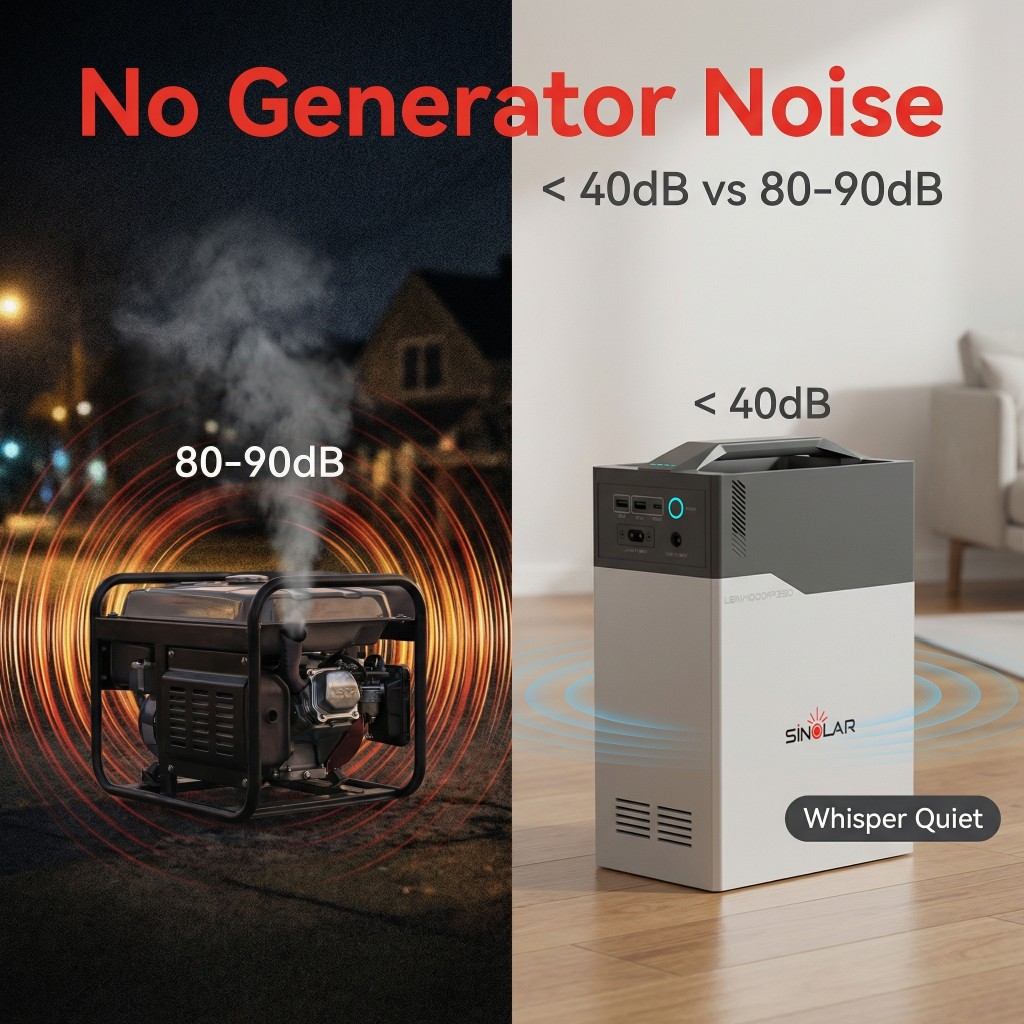 Sinolar 1000 Solar Generator All in One with 350W Inverter, 1000Wh Lithium Battery  - Solar charge + Power for TV/Fan/Wifi