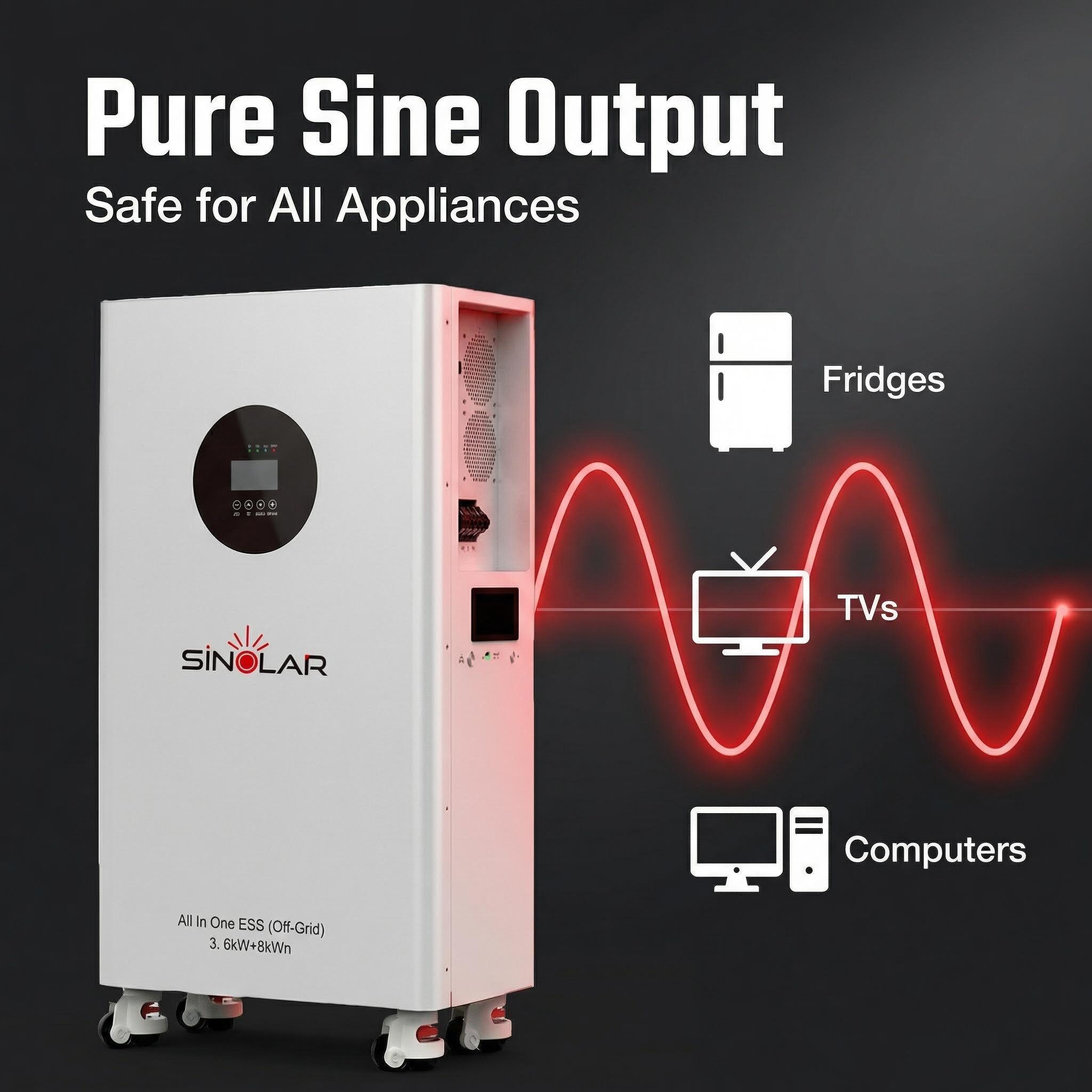 Sinolar 8000Wh Solar Generator All in One with 3600W Inverter, 8000Wh Lithium Battery ESS