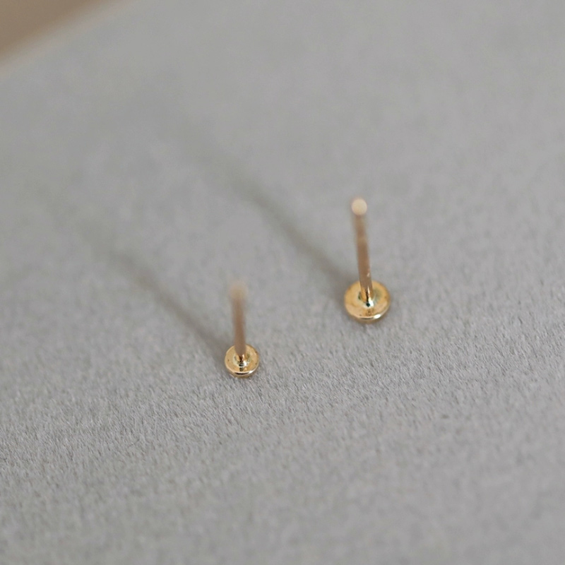 14K gold, sterling silver small dots, versatile stud earrings