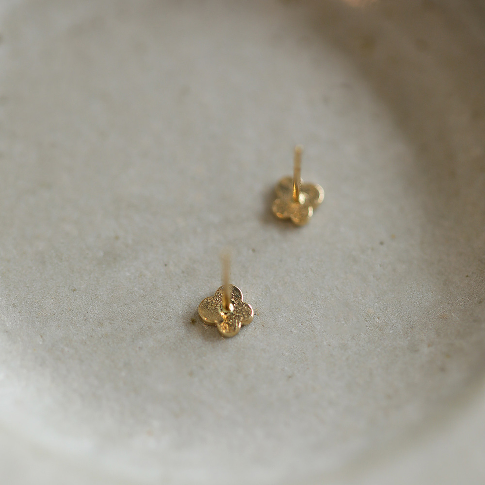 9K gold minimalist mini black exquisite small butterfly