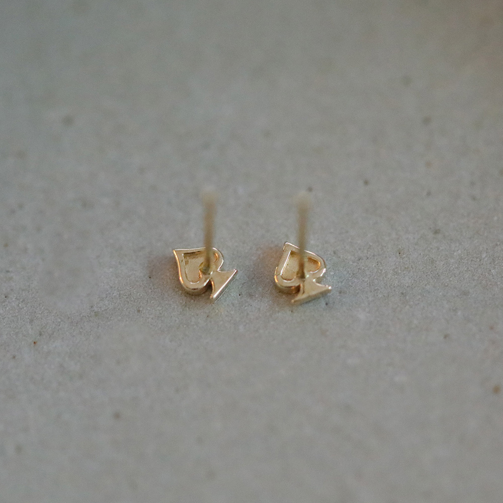 K Gold Mini Club Card Design Elegant and Simple Daily K Gold Earrings - Stylish Commuting and Versatile Ear Accessories